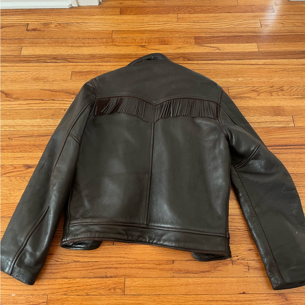Brown Leather Fringe Jacket